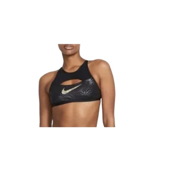 Nike BLACK Tiger Streak Crossback Bikini Swim Top US Small NWT - Picture 4 of 8